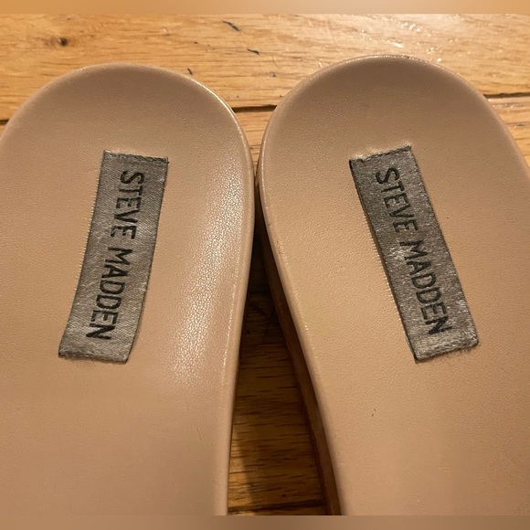 Steve Madden Delay Oversized chain link slides sandals-pink tweed women size 10 - Picture 11 of 13